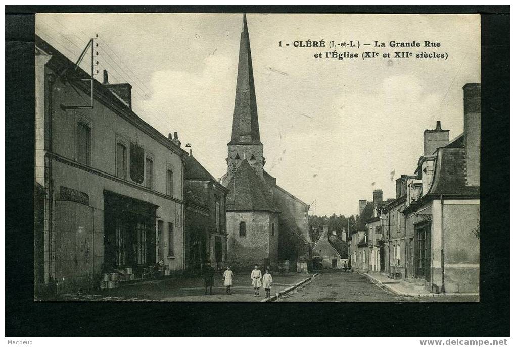 37 - CLERE - La Grande Rue Et L'Eglise - Cléré-les-Pins