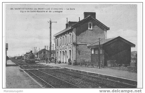 44 )) SAINT ETIENNE DE MONT LUC, LA GARE, Ligne De St Nazaire Et De Bretagne, N0 39, Chapeau Edit / ANIMEE, Vue Intérieu - Saint Etienne De Montluc