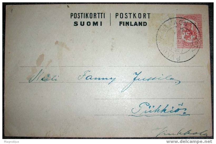 Finland,Suomi,Stationery,Stamped,vintage Postcard - Enteros Postales