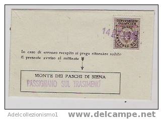 804)lettera Con 10c.recapito Autorizzato Da Pasignano Sul Transimeno Per Città Il 14-10-1945 - Poststempel