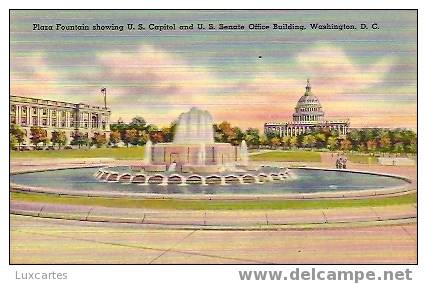 PLAZA FOUNTAIN SHOWING U.S. CAPITOL AND U.S. SENATE OFFICE BUILDING.WASHINGTON D.C. - Washington DC