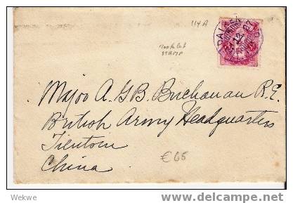 J-PO008/ Jap. Post Dairen, Franked With Booklet Stamp 3 Sen. - 1912-1949 Republic