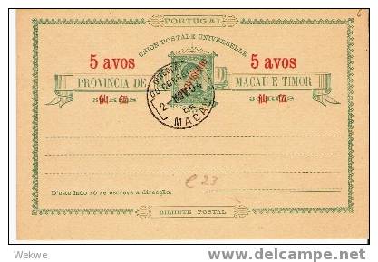 Ch-AP024/  Macao.  Provisionel Stationery No. P 6, CTO 2.11.94, 5 Avos - Cartas & Documentos