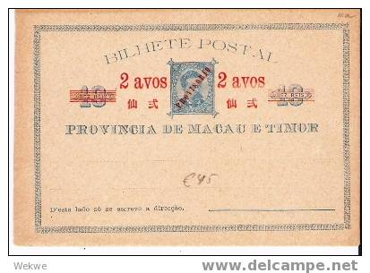 Ch-AP025 Macao. / Stationery  P 4 A, With 2 Avos-Imprint, Unused ** - Brieven En Documenten