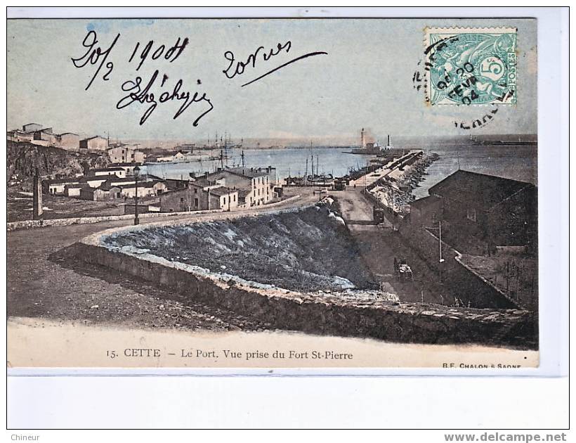 CETTE LE PORT VUE PRISE DU FORT ST PIERRE - Sete (Cette)