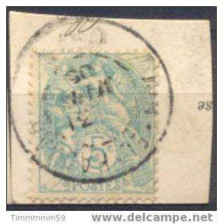 Lot N°5222   Blanc N°111 Sur Fragment, Oblit Cachet à Date De AIN-EL-HADJAR (ORAN) - 1900-29 Blanc