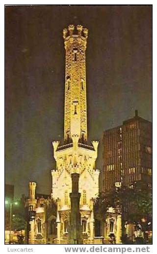 WATER TOWER AT NIGHT . CHICAGO , ILLINOIS. - Chicago