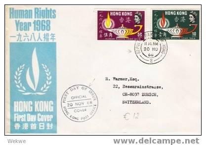 Ch-HK031/ Hong Kong.  Human Rights 1968, FDC Repulse Bay - Lettres & Documents