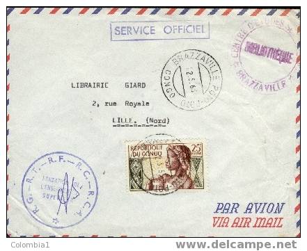 CONGO Lettre De 1963 De POTO-POTO Via France Roubaix - Usados