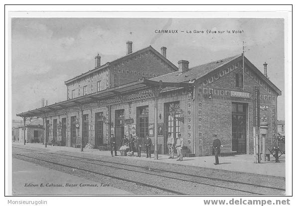 81 )) CARMAUX, La Gare (vue Sur La Voie, ANIMEE, Ed Cahuzac - Carmaux