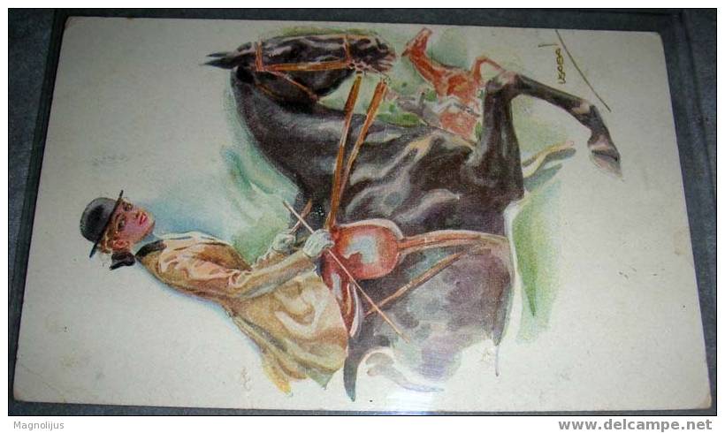 Illustrators,Usabal,Signatured,Horse,Lady,Riding,vintage Postcard - Usabal