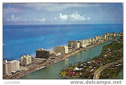 7009 . AERIAL VIEW OF HOTELS ALONG INDIAN CREEK . MIAMI BEACH .FLA. - Miami Beach