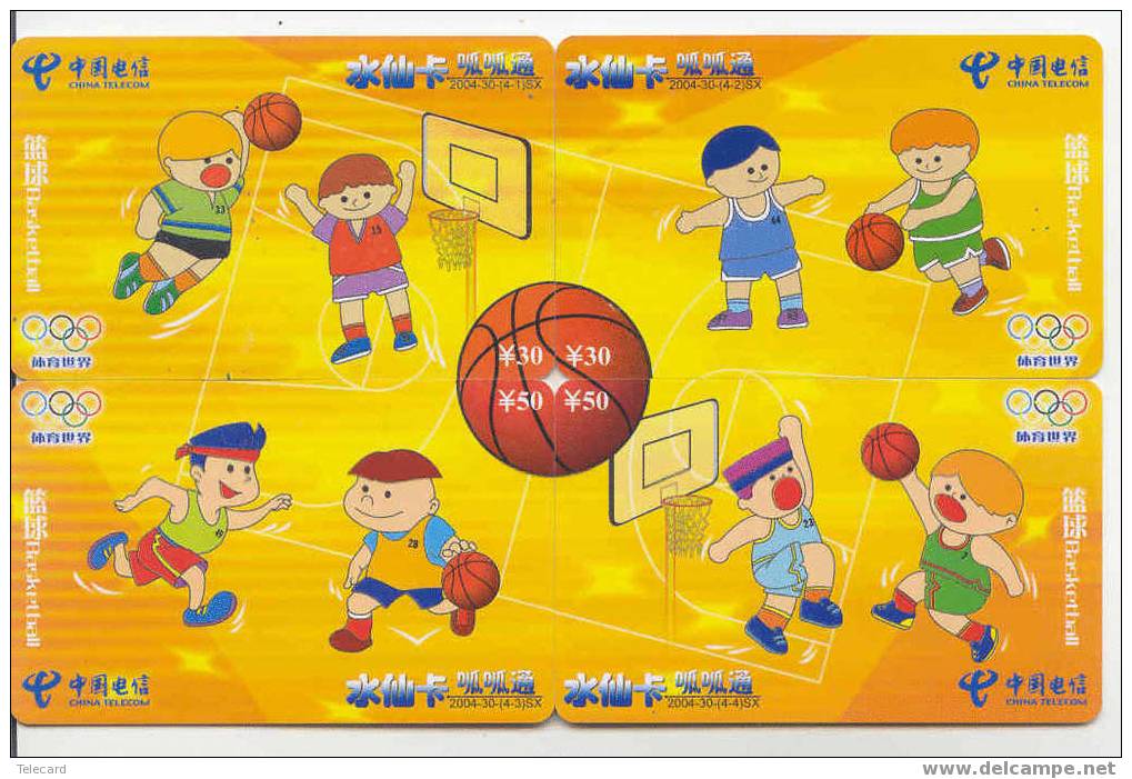 4 Telecartes SPORT Basketball In Puzzle (1) BASKETBALL Puzzle Of 4 Phonecards - Rompecabezas