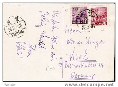 Ch-Pr015/  China. Mi.Nr. 62 + 73 Bildkarte 1959 Nach Kiel (Brief, Cover,letter, Lettre) - Covers & Documents