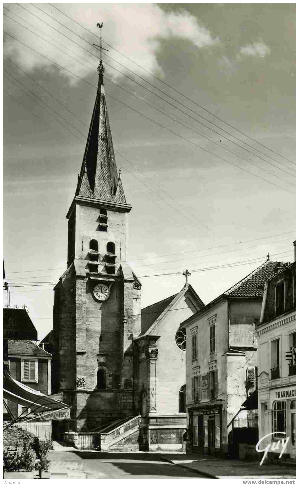 CPSM 91 : BRUNOY  église Et Commerces    A VOIR  !! - Brunoy