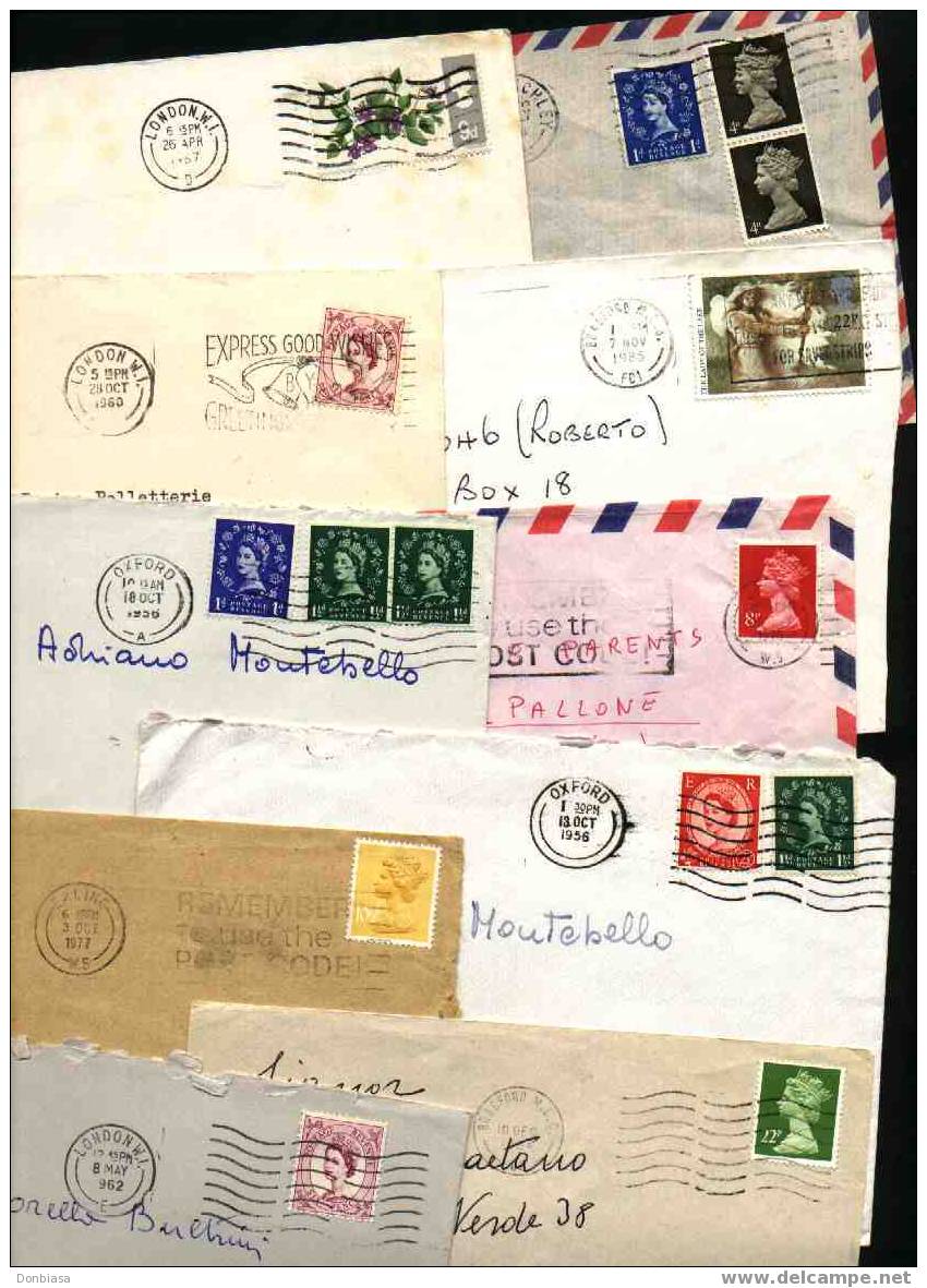 20 English Stamped Envelopes, Travelled In England And Out To Different Foreign Countries. - Collections