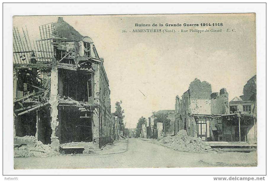 Ruines D' ARMENTIERES - Rue Philippe-de-Girard - Armentieres