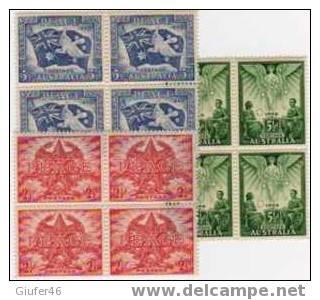 1945 - PEACE - 3 Valori Nuovi Non Linguellati - In Quartina - Serie Complete X Quattro - Mint Stamps