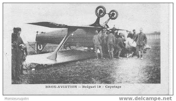 69 )) BRON AVIATION, BREGUET 19 CAPOTAGE / ANIMEE, Bords Blancs - Bron