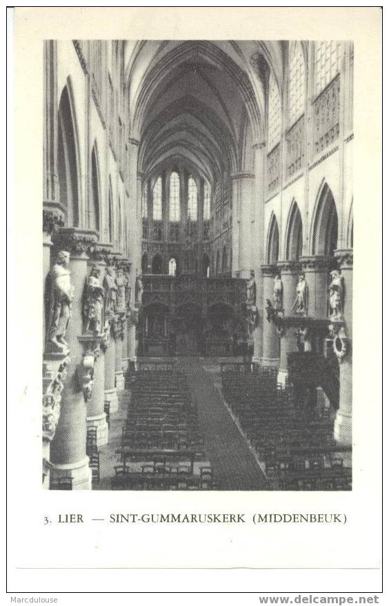 Lier. Lierre. Sint-Gummaruskerk - Gommaruskerk (middenbeuk) 1953. Eglise Saint-Gommaire. Bijzonder Rijk Kunstschatten. - Lier