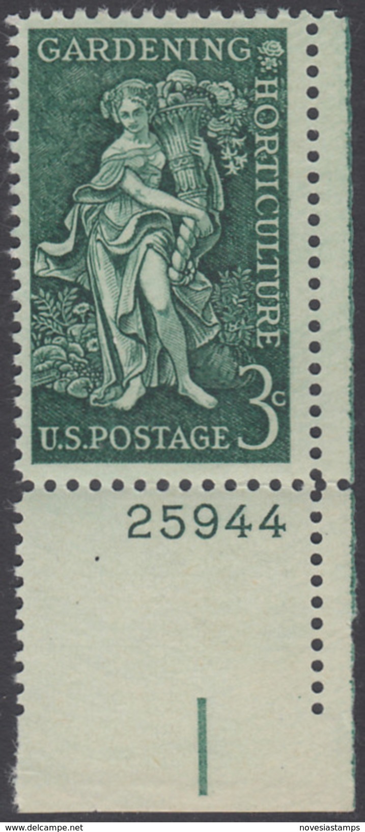 !a! USA Sc# 1100 MNH SINGLE From Lower Right Corner W/ Plate-# 25944 - Gardening - Ongebruikt