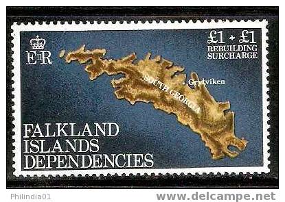 Falkland Island Dependencies 1982 Geology, Map Of South Georgia 1V Set  MNH # 1703 - Inseln