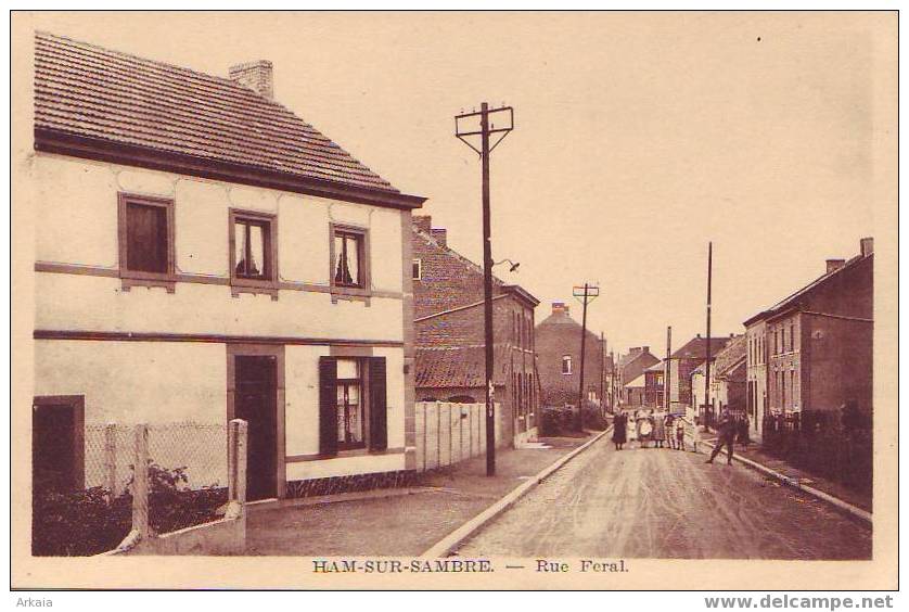 HAM S/SAMBRE = La Rue Feral - Animée  (vierge) - Jemeppe-sur-Sambre