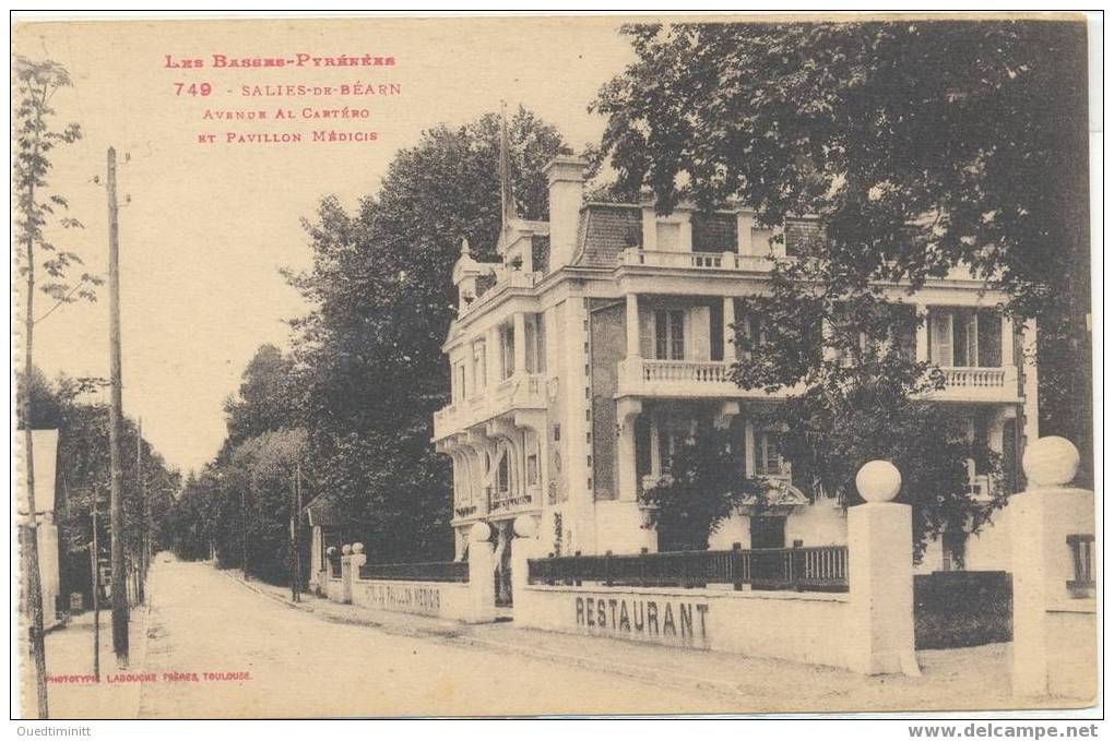 Avenue Al Cartero Et Pavillon/restaurant Médicis..Belle Cpa. - Hotels & Restaurants