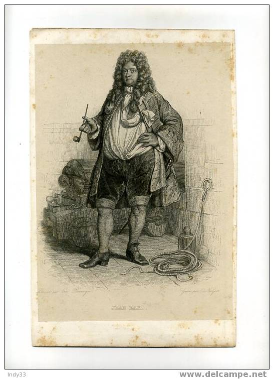 - PORTRAIT DE JEAN BART EN PIEDS . EAU FORTE DU XIXe S. SUR CHINE APPLIQUE - Boats