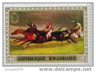 Ruanda , 1970: Horses On Paintings - Reitsport