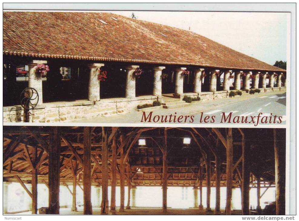 SUPERBE CPM...DE...MOUTIERS LES MAUXFAITS...BELLE MULTIVUES DES HALLES... - Moutiers Les Mauxfaits