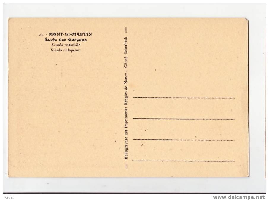 CPA-------54-----Mont Saint Martin ----ECOLE Des Garçons - Mont Saint Martin