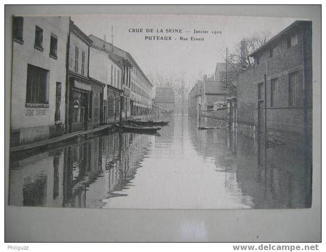 CARTE POSTALE CPA PUTEAUX 92 INONDATIONS 01 1910 CRUE RUE ERNEST - Puteaux