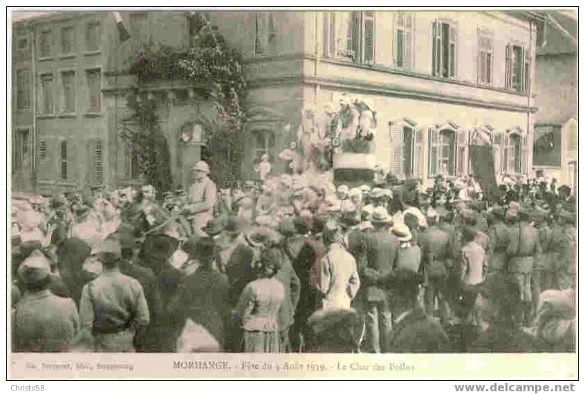 57  MORHANGE  Char Des Poilus  Fete Du 3 Aout 1919  Animée++ - Morhange