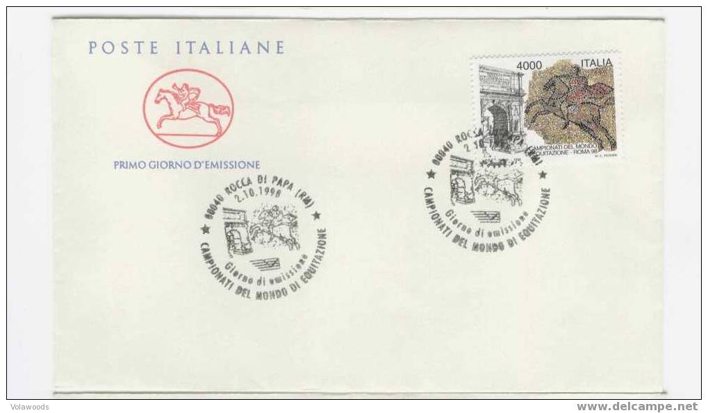 Italia - Busta Fdc Con Serie Completa: Sport Italiano - Equitazione - Hippisme