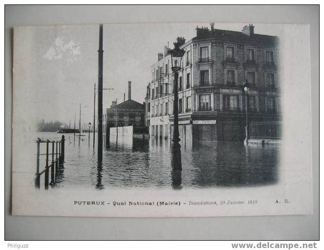 CARTE POSTALE CPA 92 PUTEAUX INONDATIONS 01 1910 CRUE QUAI NATIONAL - Puteaux