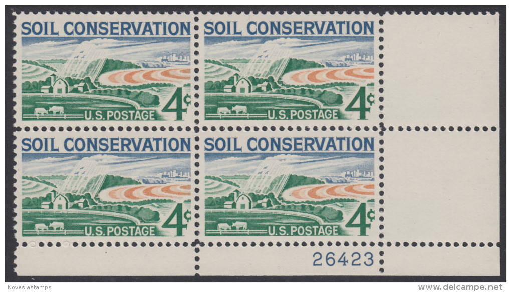 !a! USA Sc# 1133 MNH PLATEBLOCK (LR/26423) - Soil Conservation - Nuovi