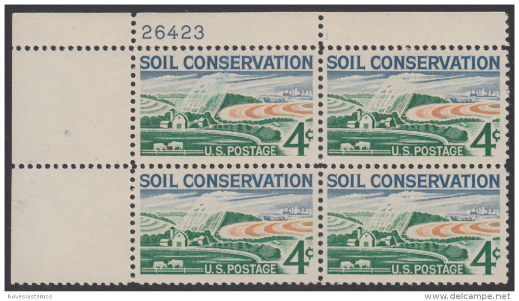 !a! USA Sc# 1133 MNH PLATEBLOCK (UL/26423) - Soil Conservation - Nuevos