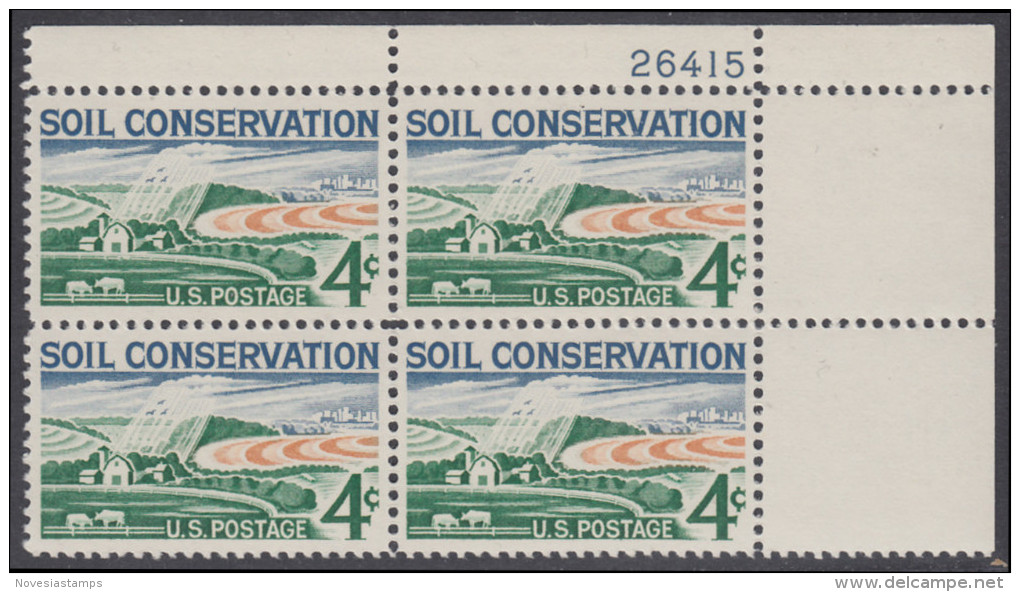 !a! USA Sc# 1133 MNH PLATEBLOCK (UR/26415) - Soil Conservation - Unused Stamps