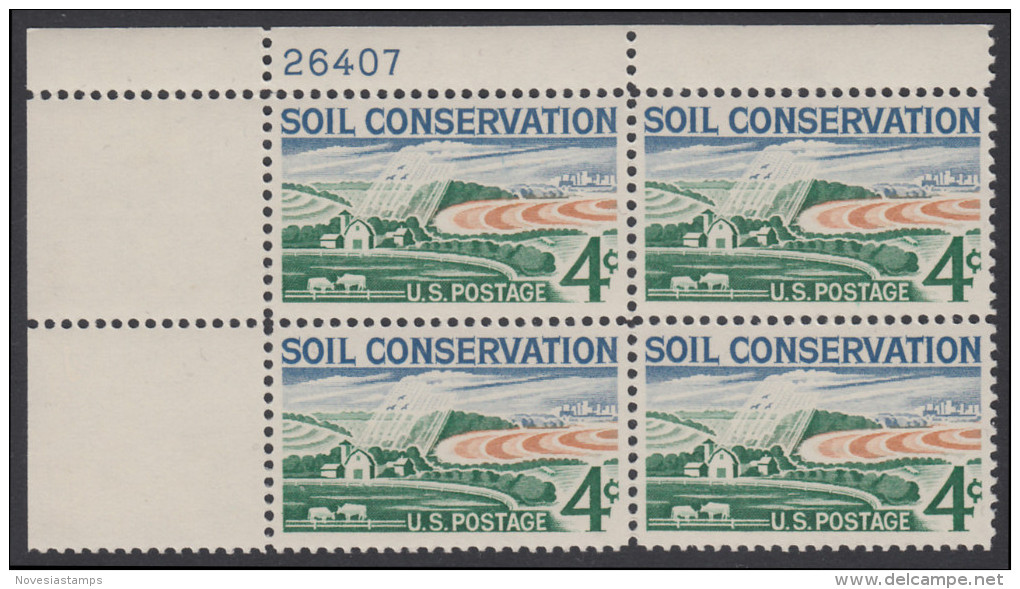 !a! USA Sc# 1133 MNH PLATEBLOCK (UL/26407/a) - Soil Conservation - Unused Stamps
