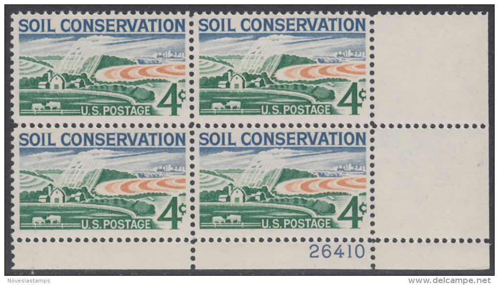 !a! USA Sc# 1133 MNH PLATEBLOCK (LR/26410) - Soil Conservation - Ongebruikt