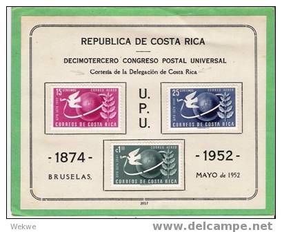 CR001/ COSTA RICA -  .Geschenkheft  FÜR DELEGIERTE  (folder) UPU Kongress,Brüssel 1952,Satz Kmpl.. - Costa Rica