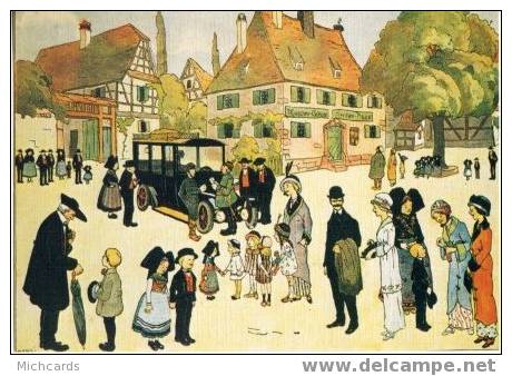 Carte Postale HANSI Illustrateur - La Cigogne 67 574 34 - Visite D Un Village En Alsace - Hansi
