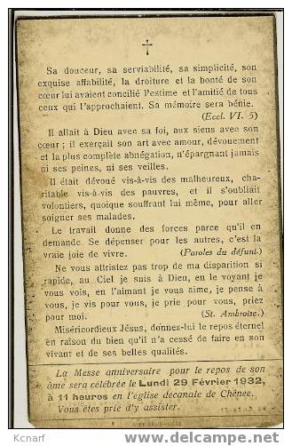 Faire-parts " De CHENEE  ( LIEGE ) De 1931 . - Autres & Non Classés