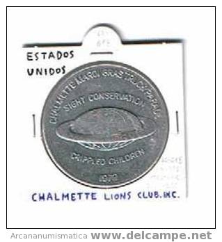 ESTADOS UNIDOS U.S.A.  Medalla CHALMETTE LIONS      DL-618 - Autres & Non Classés