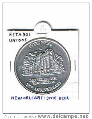 ESTADOS UNIDOS U.S.A.  Medalla NEW ORLEANS DIXIE BEER      DL-619 - Altri & Non Classificati