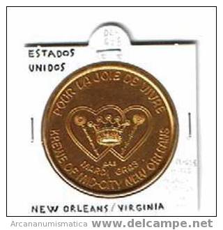 ESTADOS UNIDOS U.S.A.  Medalla NEW ORLEANS / VIRGINIA   DL-628 - Autres & Non Classés