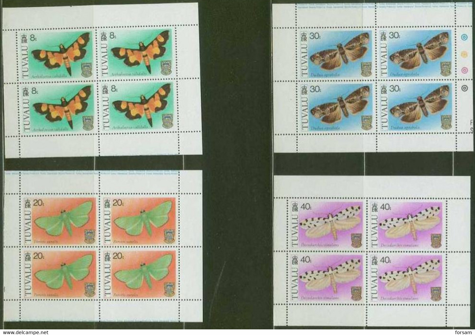 TUVALU..1980..Michel # 125-128...MVLH...FULL SHEETES...MiCV - 8 Euro. - Tuvalu