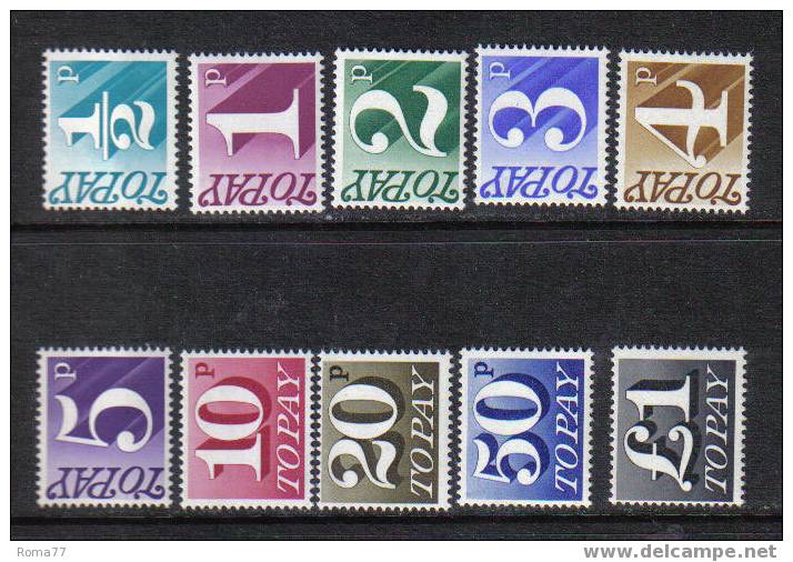 CI1047 8 - GRAN BRETAGNA 1970 , Segnatasse Serie 73/83  *** - Strafportzegels