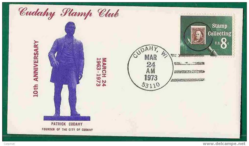 USA - 10th ANNIV Of  PATRICK CUDAHY Founder Of The City Of CUDAHY, WI - COMM CACHETED COVER CUDAHI, WI Cancel - Event Covers